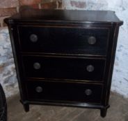 Ebonised ash chest of drawers retailed by Laura Ashley