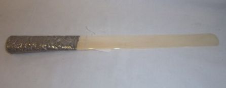 Ivory page turner with silver handle Birm. 1900