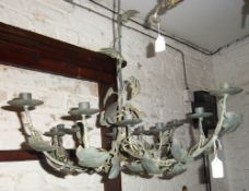 Wrought metal ceiling light