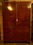 19th c. mah. linen press