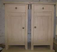 Pr of painted pine bedside cabinets