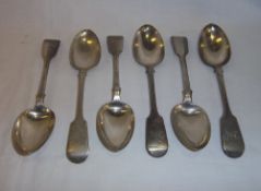 Set 6 silver dessert spoons Edinburgh 1849 wt approx. 8.9oz