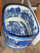 20th c. blue & white foot bath