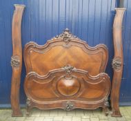 French rosewood quarter veneered double bed