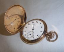 9ct gold full hunter Elgin pocket watch