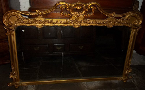 Gilt overmantel size approx. 99cm x 139cm