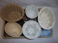 Sel. stoneware jelly moulds