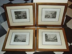 Set 7 gilt framed engravings depicting country scenes by Zentier Eng