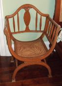 French style chair with cane seat
