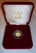 Fiji $5 gold coin in Royal Mint case