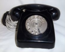 Black bakelite telephone with modern conversion