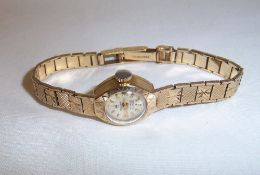 9ct gold ladies Perona wristwatch