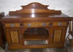 Vict. walnut sideboard, the drawers stamped `Leeds Industrial Co-Operative`