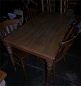 Oak dining table with 4 chairs