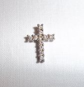 9ct white gold crucifix pendant set with diamonds