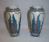 Pr Chamellion vases ht approx. 16.5cm