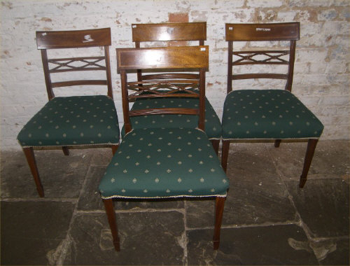 4 Edw. upholstered dining chairs