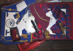 Masonic case containing sel. Masonic regalia