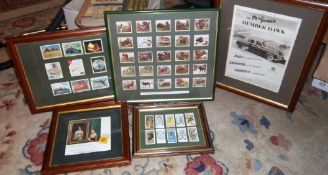 Sel. framed cigarette cards, Gold Flake advertising poster & framed advertising page from The