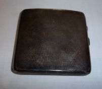 Silver cigarette case with engine turned dec. Birm. 1927