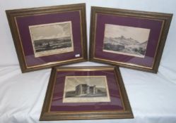 3 framed prints depicting `St. Martin`s Priory, at Dover in Kent` Plates 1&2 &  `Dover from the