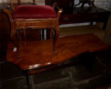 Piano stool & wooden coffee table