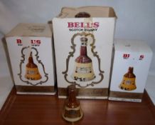 4 Wade Bells Whiskey decanters