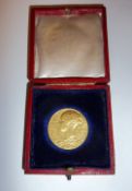 Diamond Jubilee medal 1837-1897 struck in gold by William de Saulles in original Royal Mint fitted