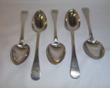 Set 6 silver dessert spoons various dates wt approx. 6.7oz