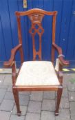 Carver chair with tapestry seat