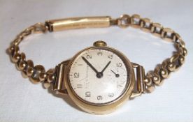 Ladies 9ct gold Girard-Perregaux wristwatch with expanding strap