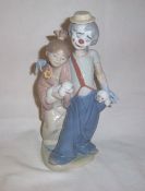 Lladro clown & girl figurine