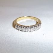 18ct gold 7 stone diamond ring