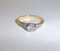 18ct gold diamond solitaire ring approx. 0.25ct
