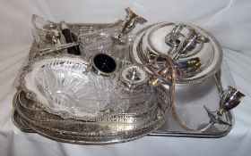 Sel. S.P inc. entree dish, trays, cutlery, silver salt spoon etc.