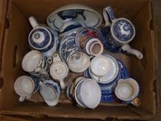 Sel. blue & white crockery