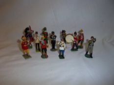 Lg. Sel. Lead & metal soldiers of Worldwide regimental bands inc. Britains, M.J. Mode etc.