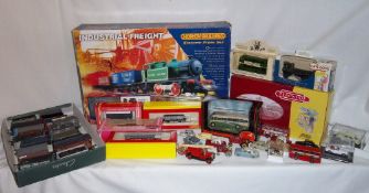 Hornby Railways `Industrial Freight` set, wagons (some boxed) & sel. die-cast vehicles