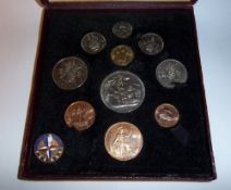 1951 Festival Of Britain coin set in original box with 1951 enamel pin badge