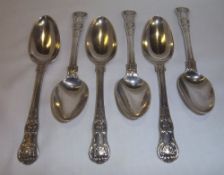 Set 6 silver Queens pattern dessert spoons Lon. 1824 wt approx. 14oz