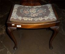 Geo. style dressing table seat with embroidered cushion