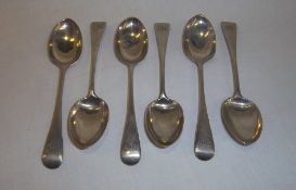 Set 6 silver teaspoons Lon. 1885 wt approx. 5oz