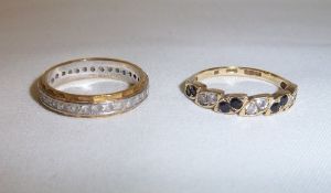 9ct gold dress ring & eternity ring marked 18ct