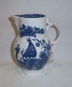 Cabbage leaf mask jug in Fisherman patt. possibly Caughley