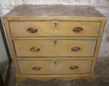 Scumbled pine chest of drawers