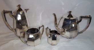 4 piece S.P Art Deco style tea set