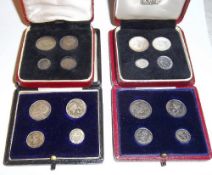 4 Maundy coin sets in original boxes 1905, 1906, 1907 & 1908