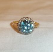9ct gold Zircon & diamond ring