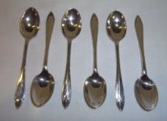 Set 6 silver teaspoons Sheff. 1944 wt approx. 2.4oz