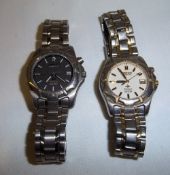 2 Seiko Kinetic Titanium SQ100 wristwatches